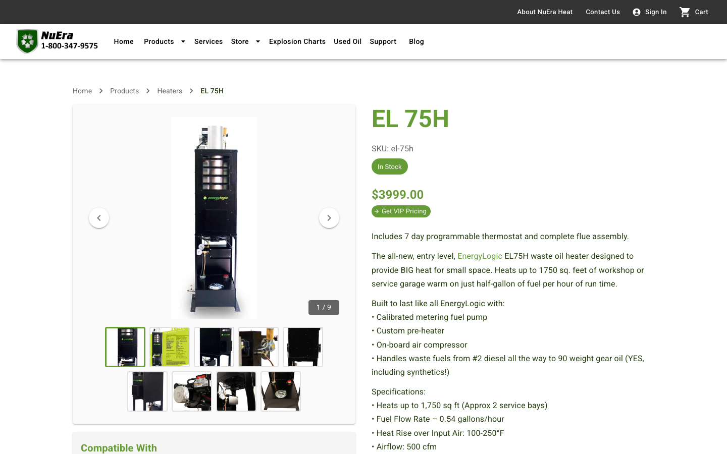 Live EnergyLogic EL75H product page